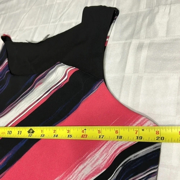 Y2K vtg RICKI’S top,sleeveless bold striped asymmetrical ,multicolor,fun - Picture 15 of 17